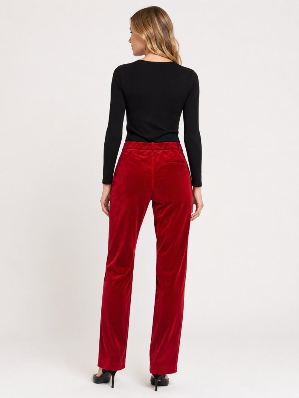 Theory Red Velvet Pants Vibrant - Picture 2 of 6